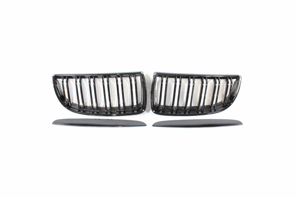 BLAK BY CT GRILLE BMW E90 3 SERIES PRE-LCI DOUBLE SLAT BLACK GRILLES - BLAK BY CT CARBON