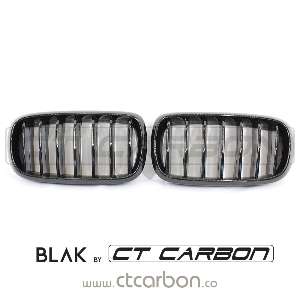 BLAK BY CT GRILLE BMW F15 & F16 X5 & X6 SINGLE SLAT BLACK GRILLES- BLAK BY CT CARBON