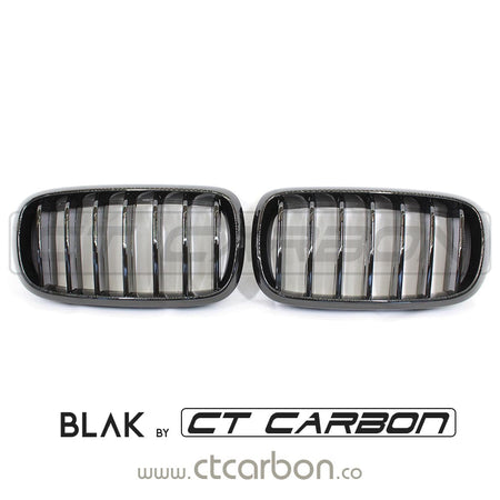 BLAK BY CT GRILLE BMW F15 & F16 X5 & X6 SINGLE SLAT BLACK GRILLES- BLAK BY CT CARBON