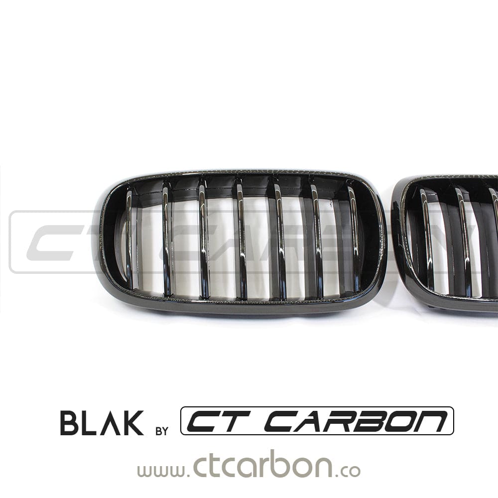 BLAK BY CT GRILLE BMW F15 & F16 X5 & X6 SINGLE SLAT BLACK GRILLES- BLAK BY CT CARBON