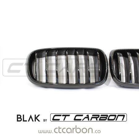 BLAK BY CT GRILLE BMW F15 & F16 X5 & X6 SINGLE SLAT BLACK GRILLES- BLAK BY CT CARBON