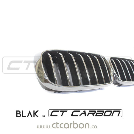 BLAK BY CT GRILLE BMW F15 & F16 X5 & X6 SINGLE SLAT BLACK GRILLES- BLAK BY CT CARBON