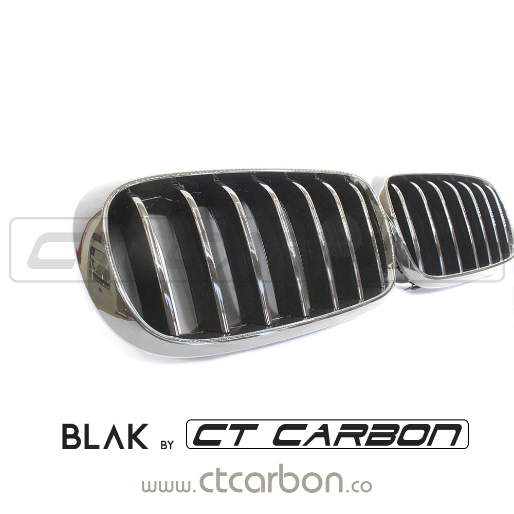 BLAK BY CT GRILLE BMW F15 & F16 X5 & X6 SINGLE SLAT BLACK GRILLES- BLAK BY CT CARBON
