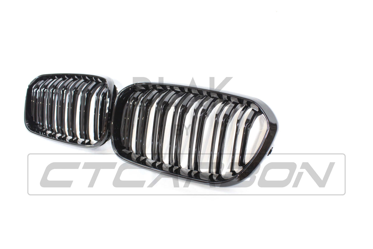 BLAK BY CT GRILLE BMW F20 1 SERIES LCI DOUBLE SLAT BLACK GRILLES - BLAK BY CT CARBON