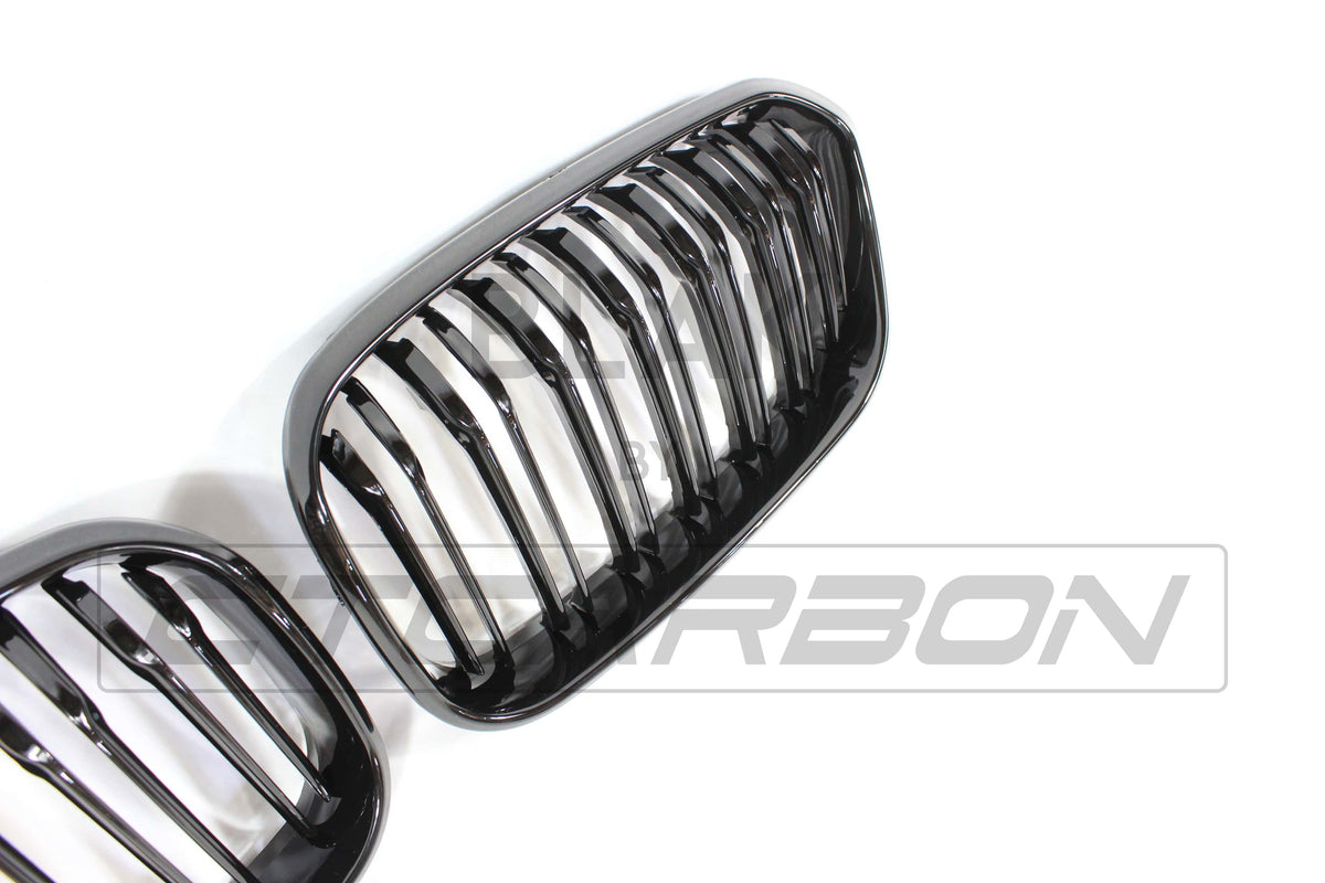 BLAK BY CT GRILLE BMW F20 1 SERIES LCI DOUBLE SLAT BLACK GRILLES - BLAK BY CT CARBON