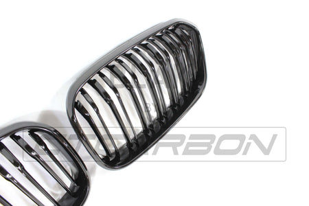 BLAK BY CT GRILLE BMW F20 1 SERIES LCI DOUBLE SLAT BLACK GRILLES - BLAK BY CT CARBON