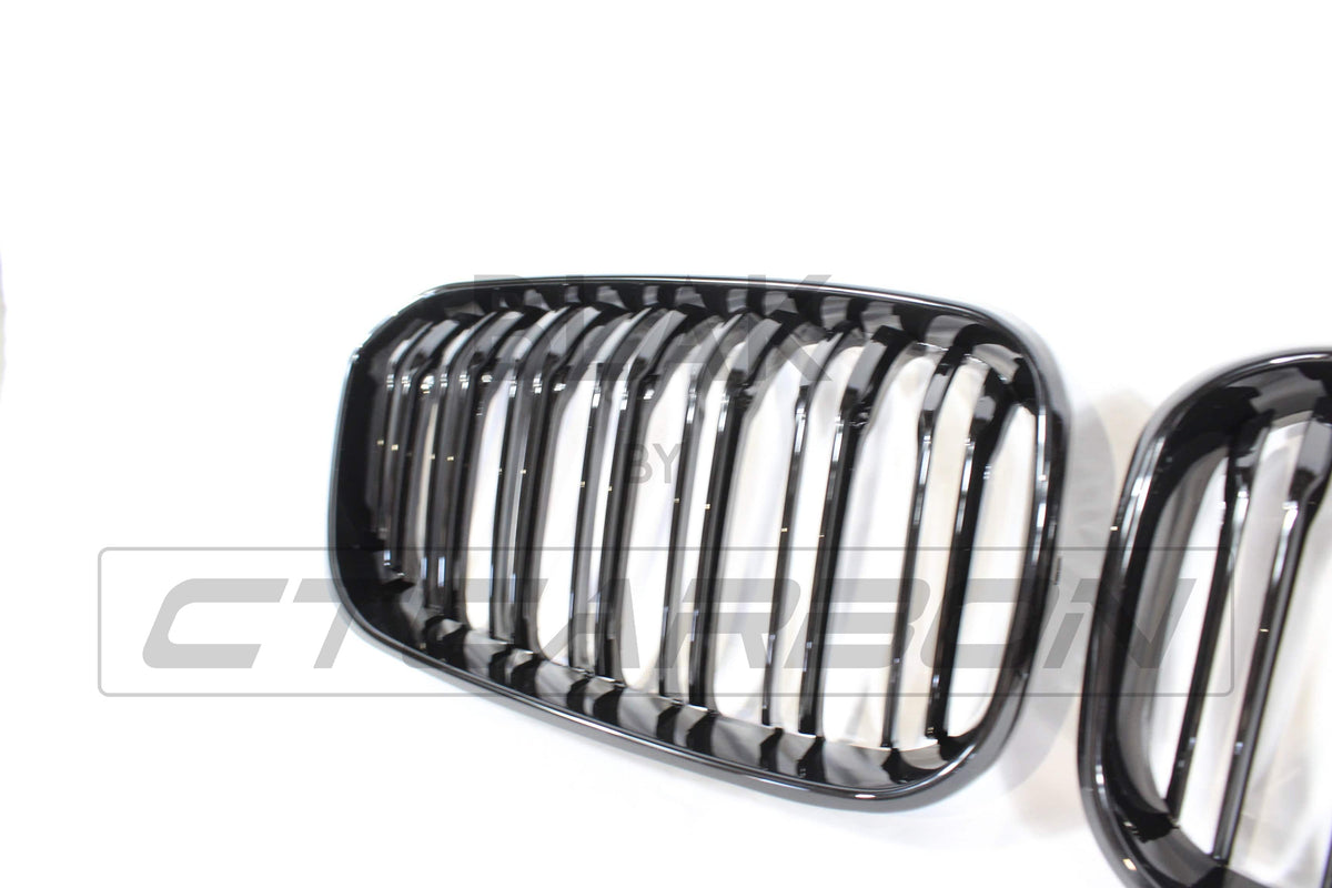 BLAK BY CT GRILLE BMW F20 1 SERIES LCI DOUBLE SLAT BLACK GRILLES - BLAK BY CT CARBON
