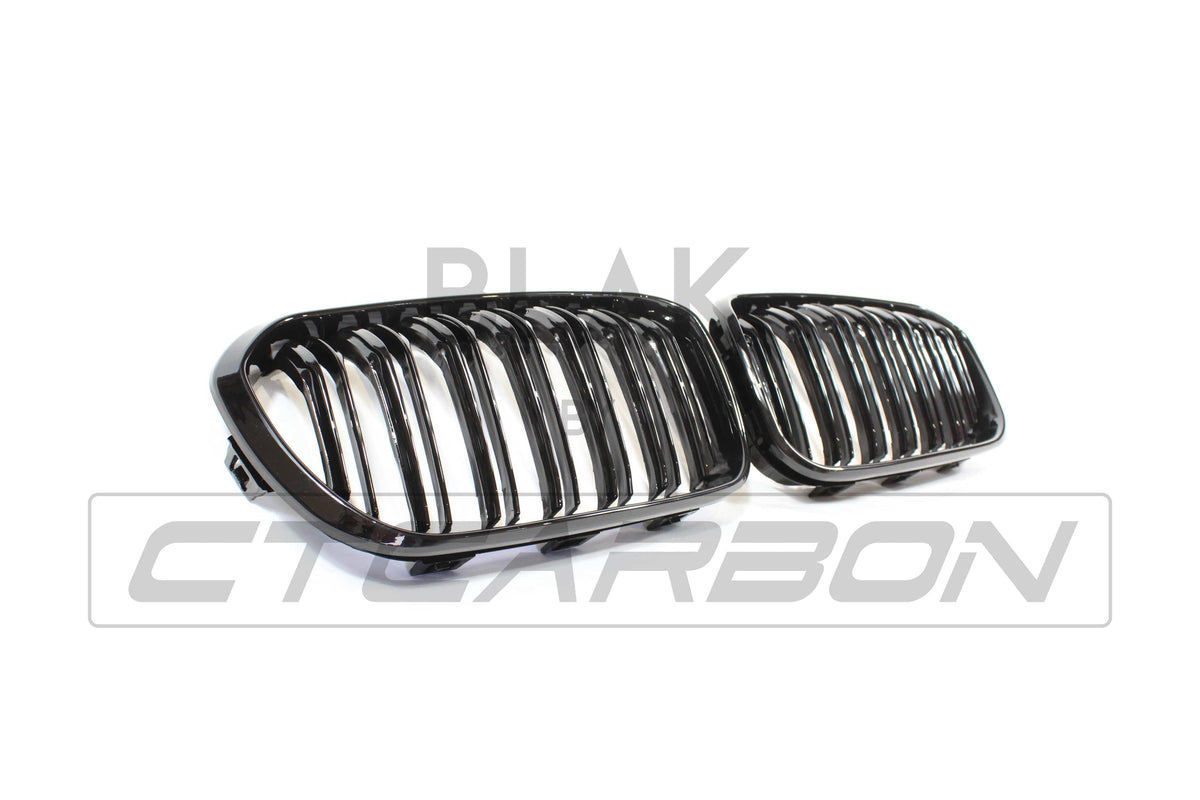 BLAK BY CT GRILLE BMW F20 1 SERIES LCI DOUBLE SLAT BLACK GRILLES - BLAK BY CT CARBON
