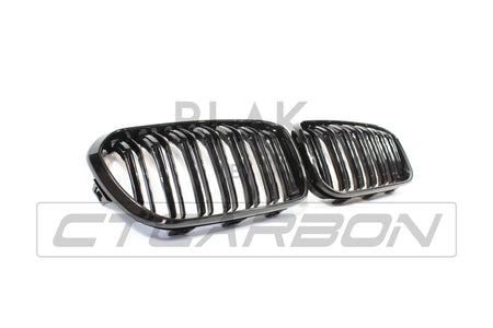 BLAK BY CT GRILLE BMW F20 1 SERIES LCI DOUBLE SLAT BLACK GRILLES - BLAK BY CT CARBON