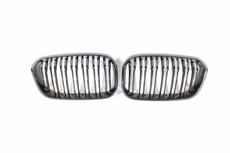 BLAK BY CT GRILLE BMW F20 1 SERIES LCI DOUBLE SLAT BLACK GRILLES - BLAK BY CT CARBON