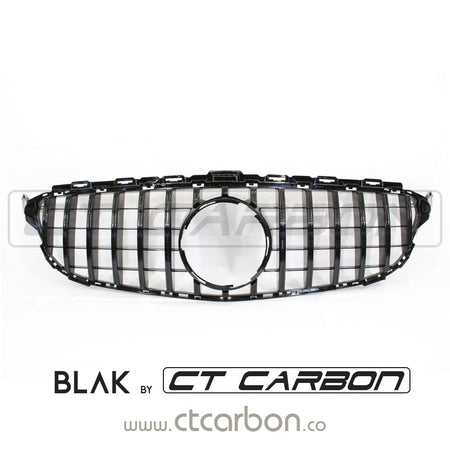 BLAK BY CT GRILLE MERCEDES W205 C CLASS 2014-2018 BLACK GRILLE (WITHOUT CAMERA) - BLAK BY CT CARBON