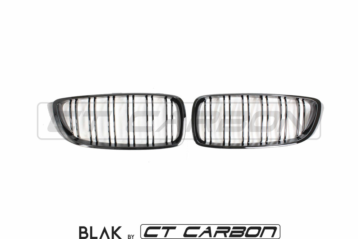 BLAK BY CT Splitter BMW M4 F82 / F83 & F32 4 SERIES DOUBLE SLAT BLACK GRILLES - BLAK BY CT CARBON