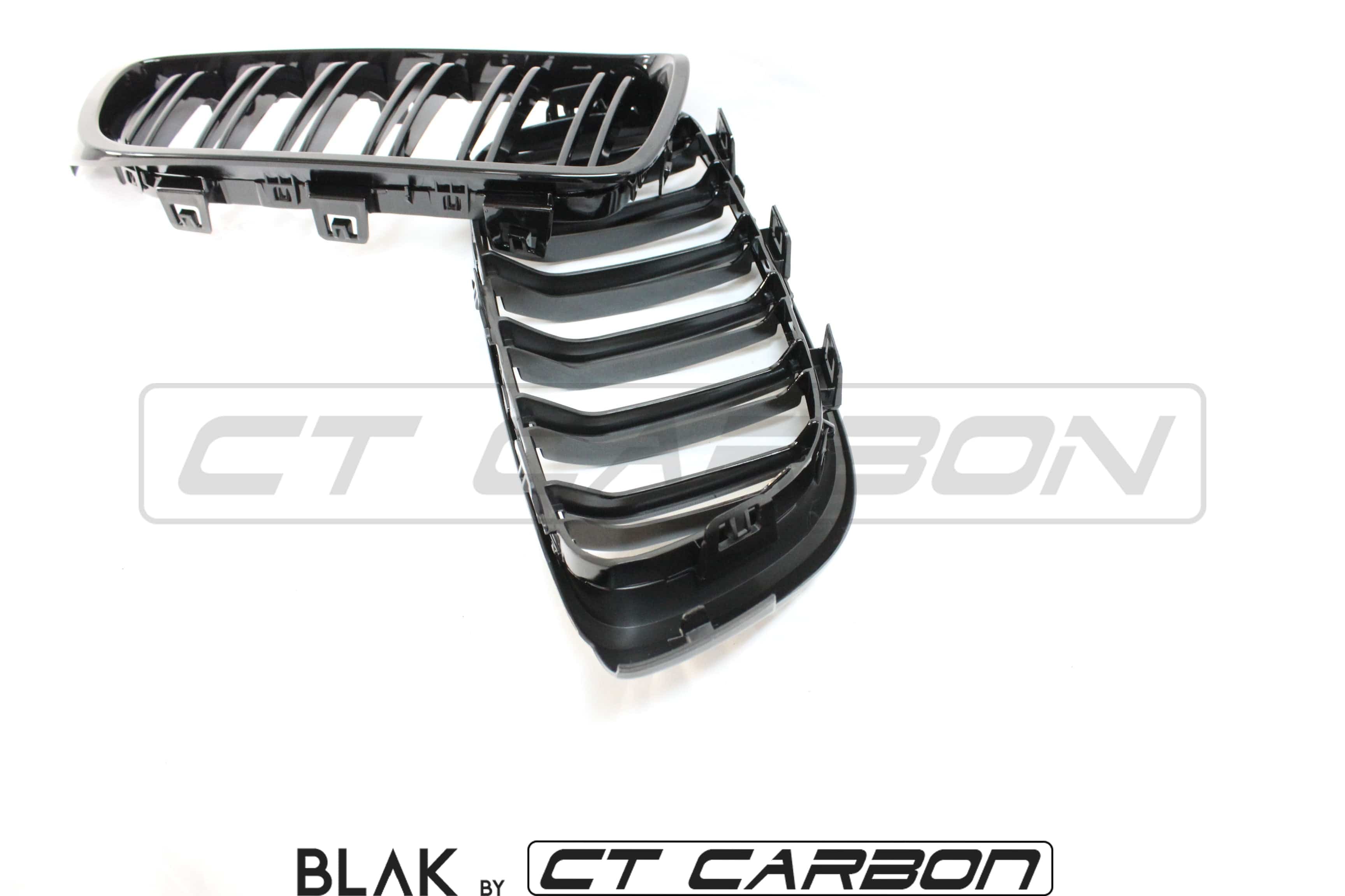 BLAK BY CT Splitter BMW M4 F82 / F83 & F32 4 SERIES DOUBLE SLAT BLACK GRILLES - BLAK BY CT CARBON