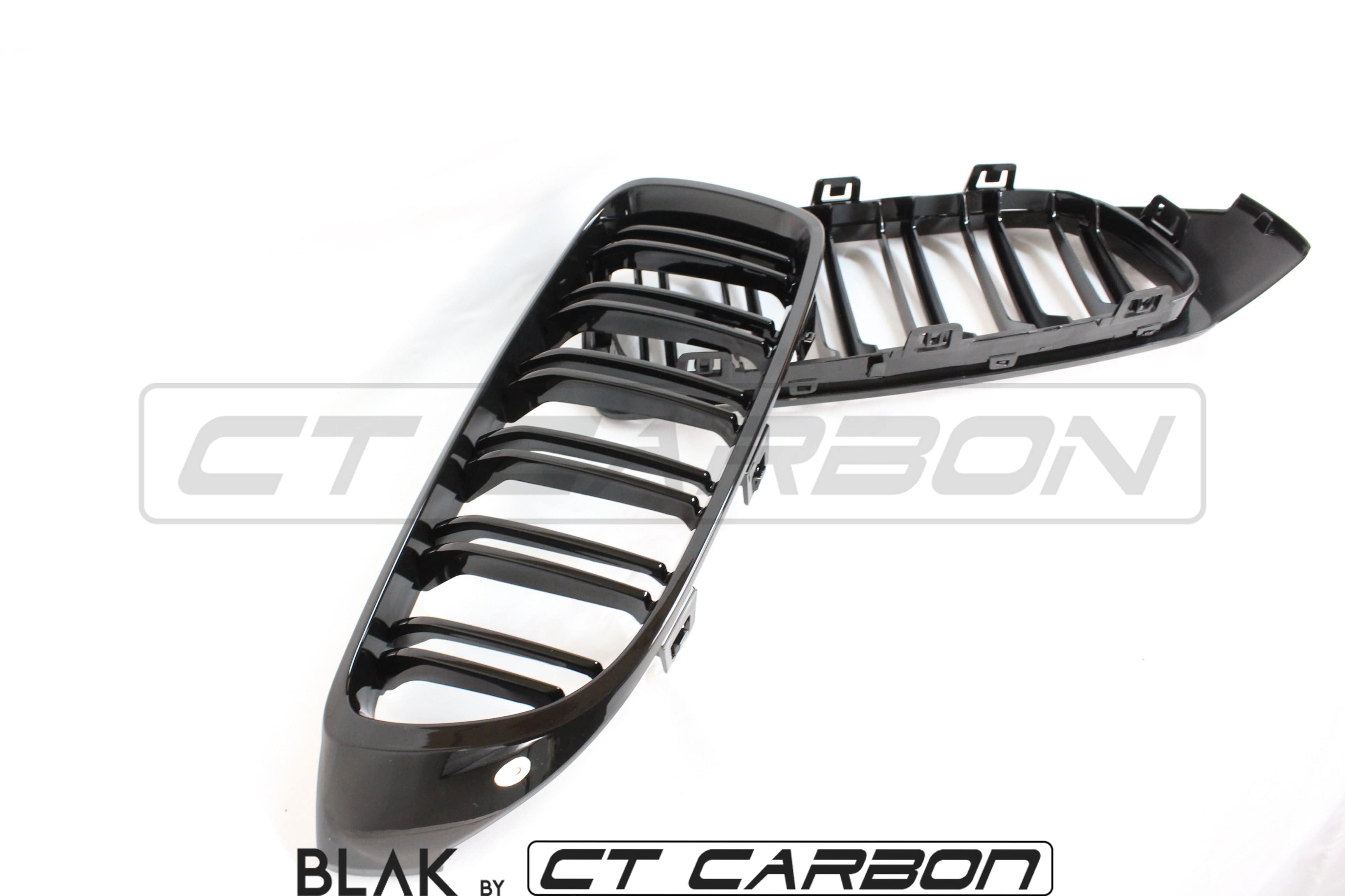 BLAK BY CT Splitter BMW M4 F82 / F83 & F32 4 SERIES DOUBLE SLAT BLACK GRILLES - BLAK BY CT CARBON
