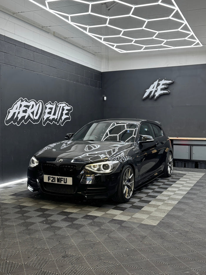 BMW 1 Series F20 front three-quarter hero shot after intake fitment