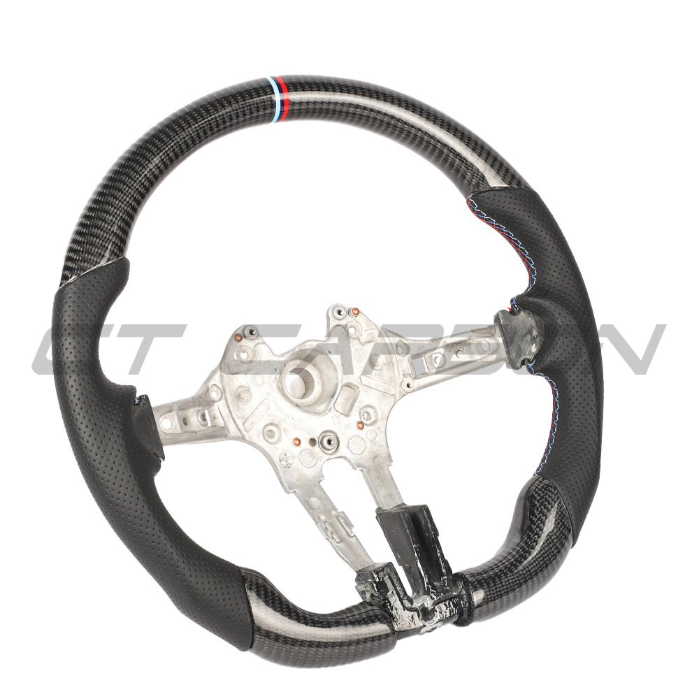 BMW FXX CARBON FIBRE & LEATHER FLAT BOTTOM CUSTOM STEERING WHEEL