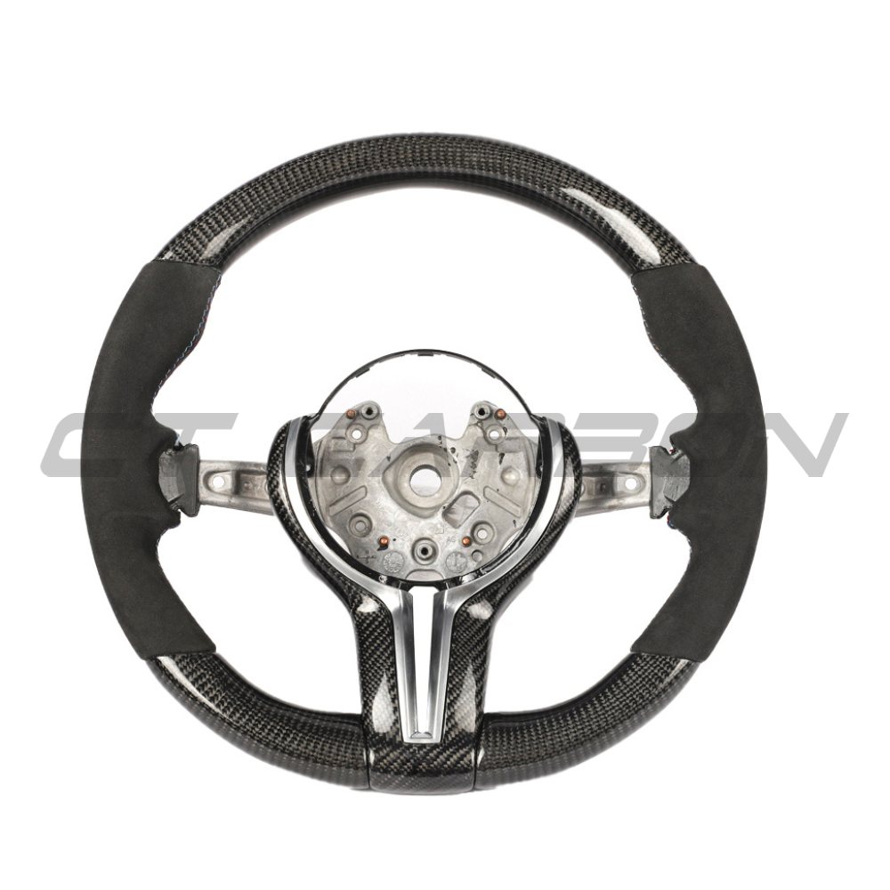 BMW FXX CARBON FIBRE & ALCANTARA ROUND CUSTOM STEERING WHEEL
