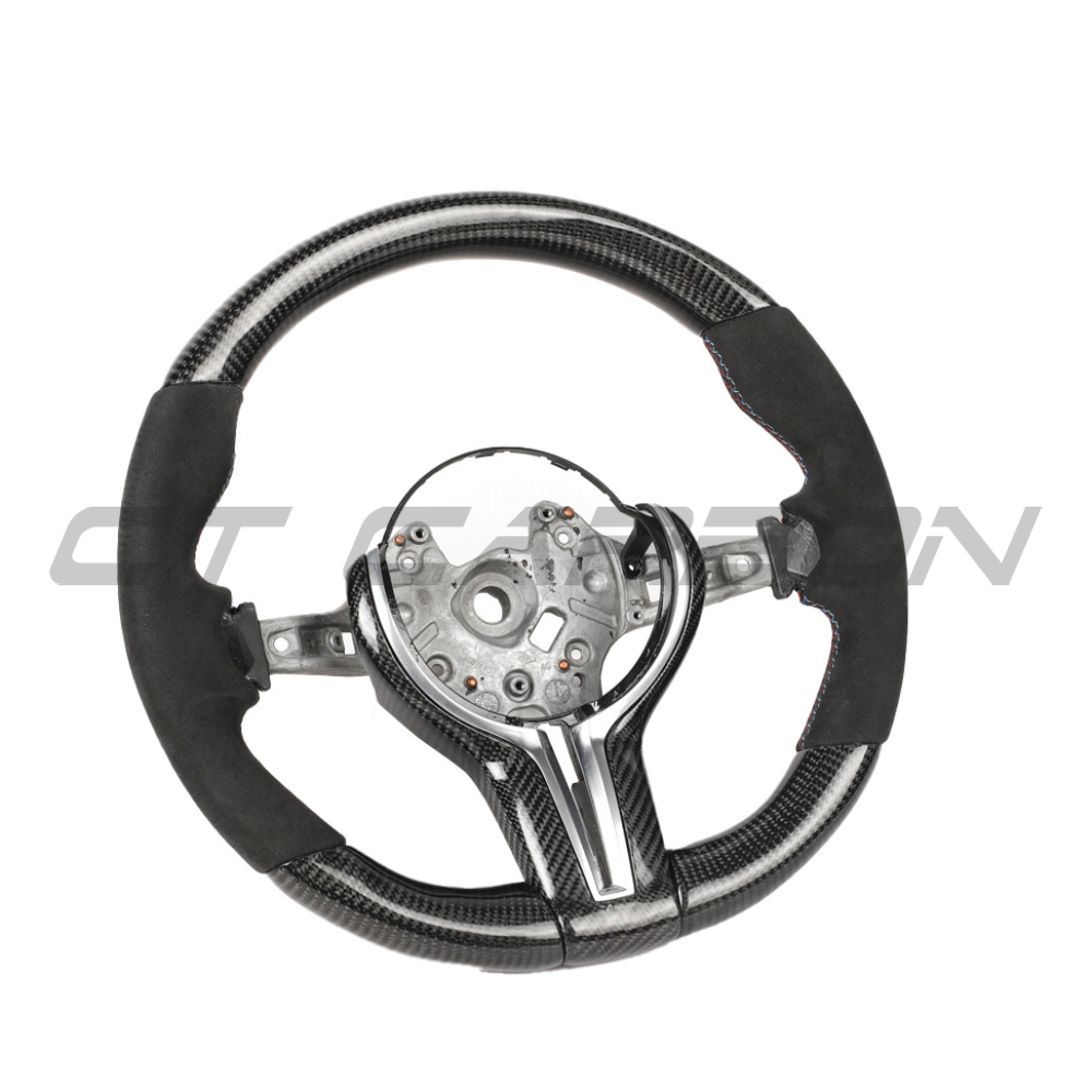 BMW FXX CARBON FIBRE & ALCANTARA ROUND CUSTOM STEERING WHEEL