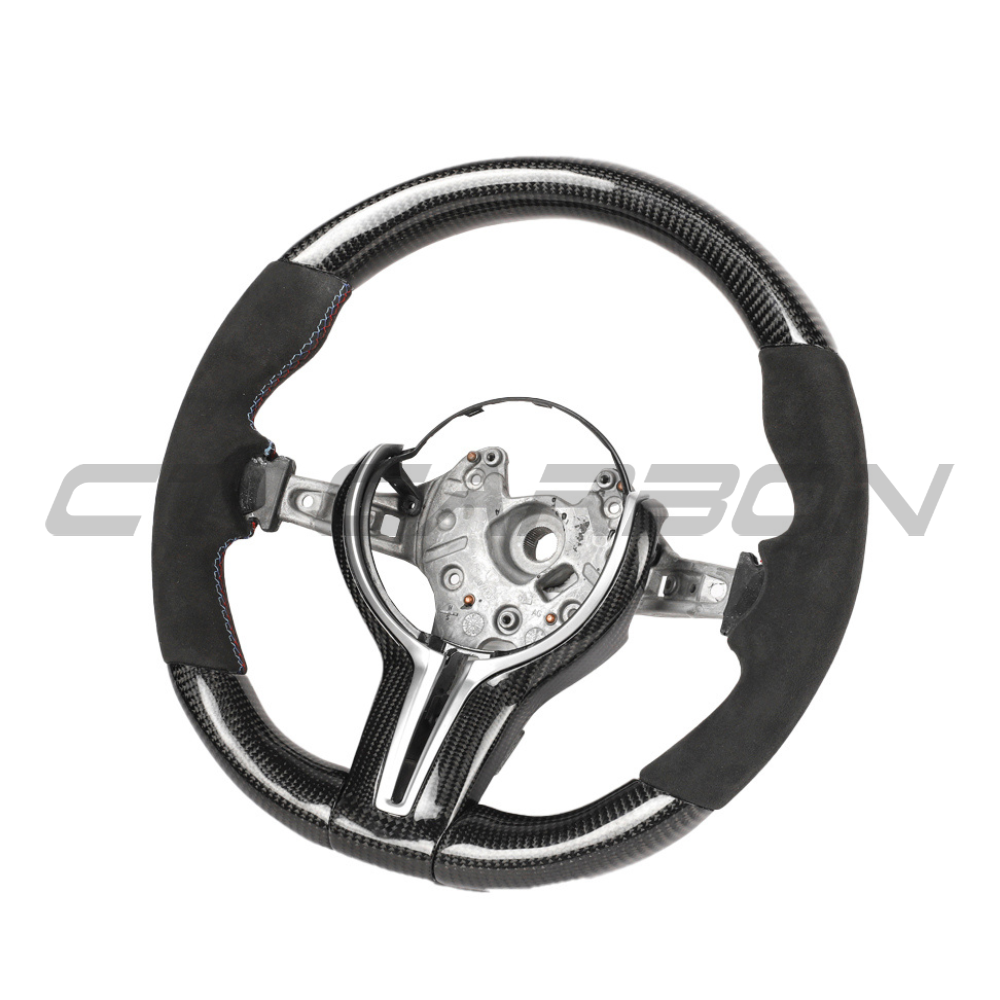 BMW FXX CARBON FIBRE & ALCANTARA ROUND CUSTOM STEERING WHEEL