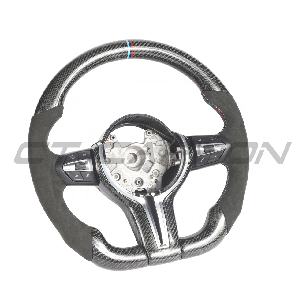 BMW FXX CARBON FIBRE & LEATHER FLAT BOTTOM CUSTOM STEERING WHEEL