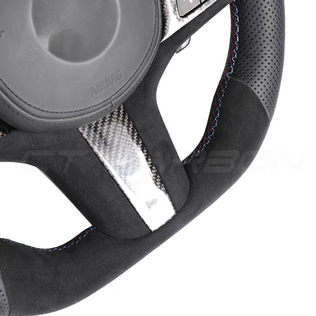 BMW G8X LEATHER / ALCANTARA FLAT BOTTOM CUSTOM STEERING WHEEL