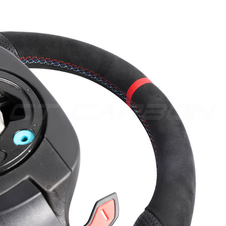 BMW G8X LEATHER / ALCANTARA FLAT BOTTOM CUSTOM STEERING WHEEL