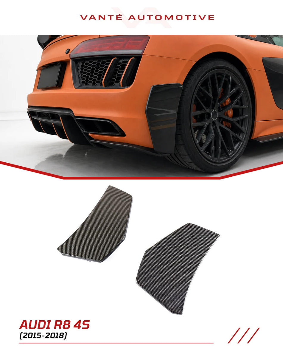 Audi R8 4S Carbon Fiber Rear Bumper Blades Fins