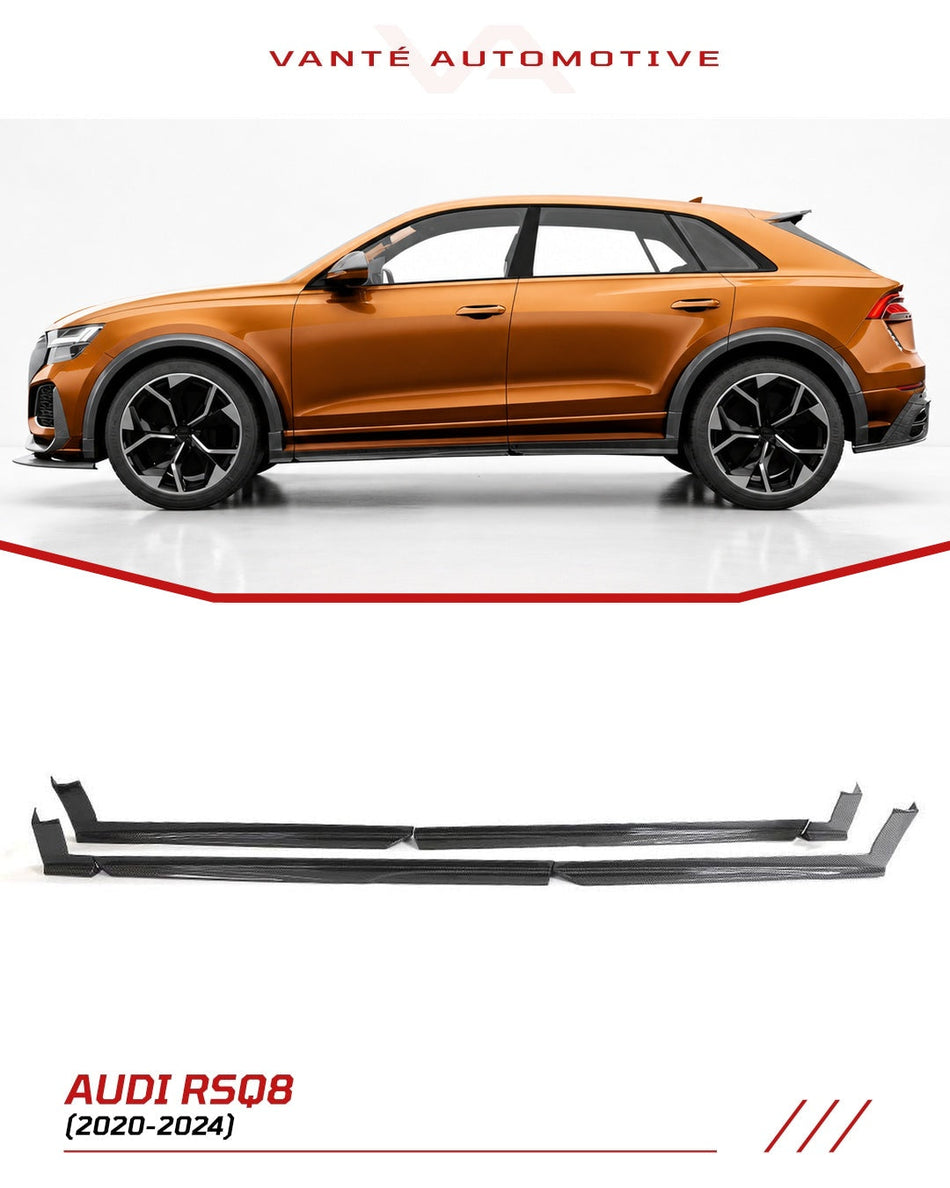 Audi RSQ8 4M Carbon Fiber Side Skirts Extensions Lip Body Kit