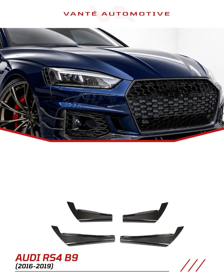 Audi RS4 B9 Carbon Fibre Front Bumper Canards