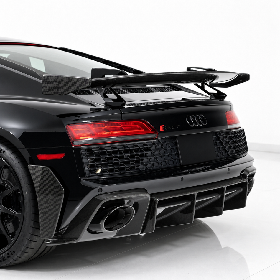 Audi R8 4S FL Carbon Fiber Rear Bumper Blades Fins