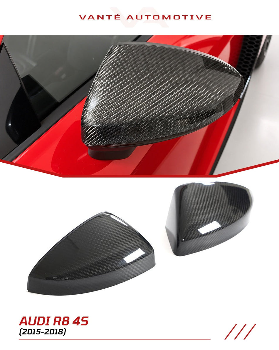 Audi R8 4S Carbon Fiber Mirror Caps Covers (LHD ONLY)