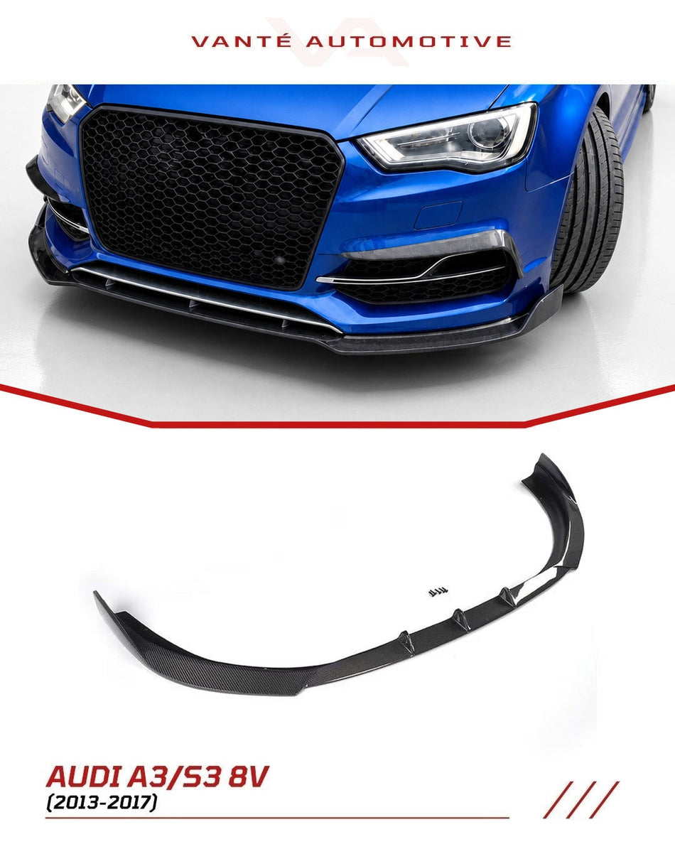 Audi A3 S-Line/S3 8V Hatchback Carbon Fiber Front Splitter Lip V1