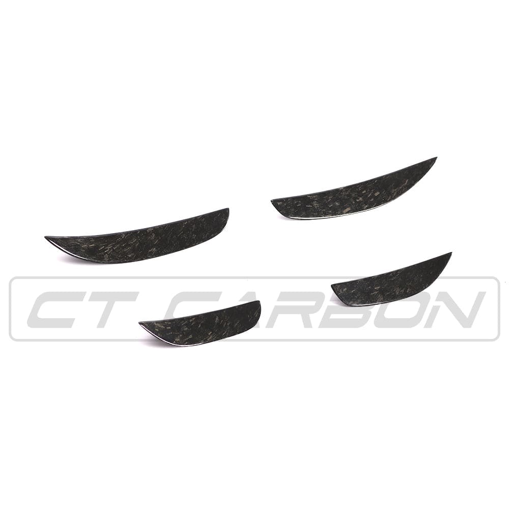 CT CARBON Front Canards MERCEDES W205 C63 & C63S FRONT BUMPER FORGED CARBON FIBRE CANARDS / FINS