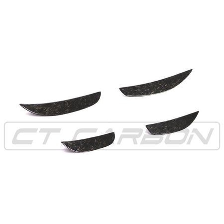 CT CARBON Front Canards MERCEDES W205 C63 & C63S FRONT BUMPER FORGED CARBON FIBRE CANARDS / FINS