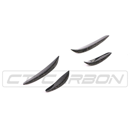 CT CARBON Front Canards MERCEDES W205 C63 & C63S FRONT BUMPER FORGED CARBON FIBRE CANARDS / FINS