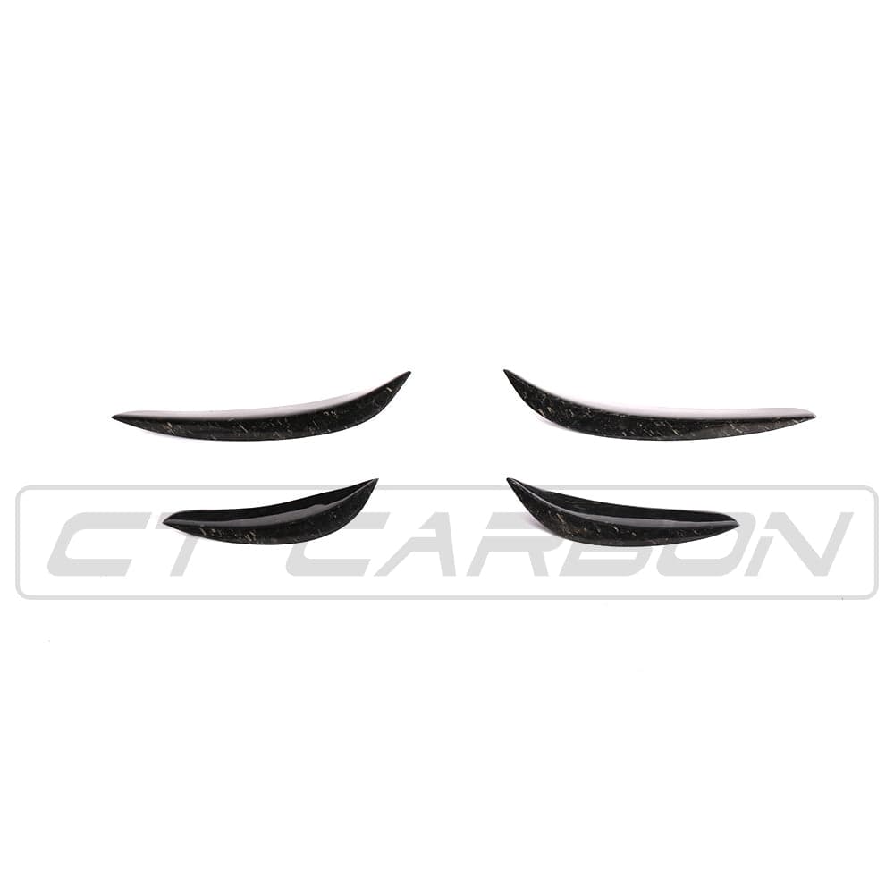 CT CARBON Front Canards MERCEDES W205 C63 & C63S FRONT BUMPER FORGED CARBON FIBRE CANARDS / FINS