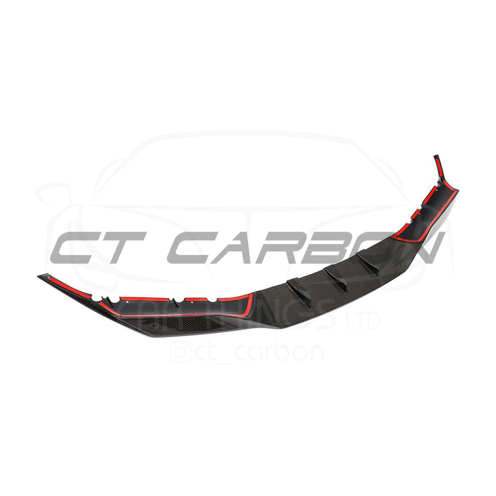 BMW F90 M5 & M5C COMPETITION CARBON FIBRE SPLITTER - R STYLE-Splitter-CT CARBON-CT Carbon - High-quality carbon fiber and gloss black aerodynamic parts for premium sports and luxury vehicles.
