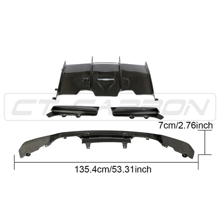 CT CARBON Splitter BMW M3/M4 (F80 F82 F83) CARBON FIBRE DIFFUSER - PS STYLE