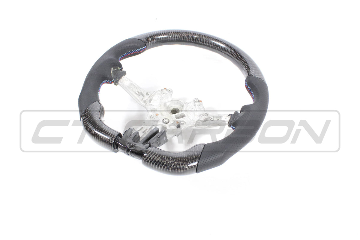 CT CARBON Steering Wheel BMW FXX CARBON FIBRE / LEATHER FLAT BOTTOM STEERING WHEEL