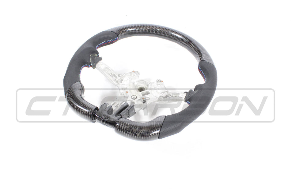 CT CARBON Steering Wheel BMW FXX CARBON FIBRE / LEATHER FLAT BOTTOM STEERING WHEEL