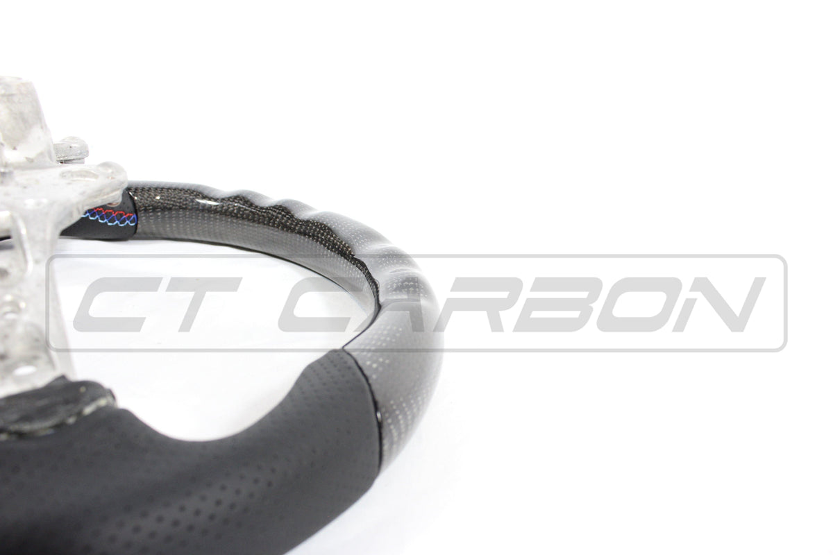 CT CARBON Steering Wheel BMW FXX CARBON FIBRE / LEATHER FLAT BOTTOM STEERING WHEEL