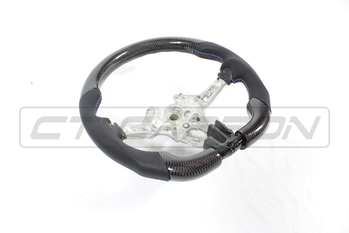 CT CARBON Steering Wheel BMW FXX CARBON FIBRE / LEATHER FLAT BOTTOM STEERING WHEEL