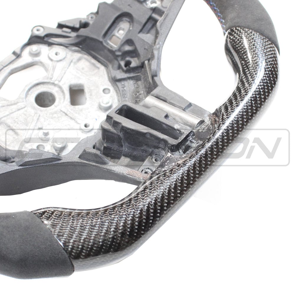 BMW Gxx M2,M3,M4 1,2,3,4 SERIES CARBON FIBRE / ALCANTARA FLAT BOTTOM STEERING WHEEL WITH HEATING-Accessories-CT CARBON-CT Carbon - High-quality carbon fiber and gloss black aerodynamic parts for premium sports and luxury vehicles.