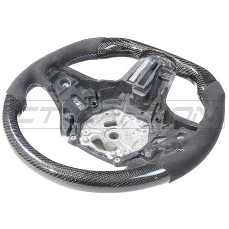 BMW Gxx M2,M3,M4 1,2,3,4 SERIES CARBON FIBRE / ALCANTARA FLAT BOTTOM STEERING WHEEL WITH HEATING-Accessories-CT CARBON-CT Carbon - High-quality carbon fiber and gloss black aerodynamic parts for premium sports and luxury vehicles.