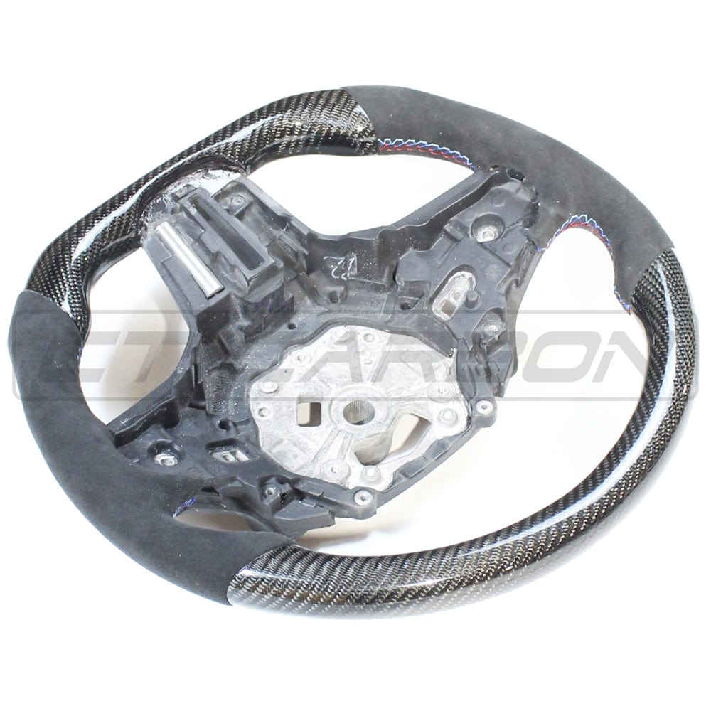 BMW Gxx M2,M3,M4 1,2,3,4 SERIES CARBON FIBRE / ALCANTARA FLAT BOTTOM STEERING WHEEL WITH HEATING-Accessories-CT CARBON-CT Carbon - High-quality carbon fiber and gloss black aerodynamic parts for premium sports and luxury vehicles.
