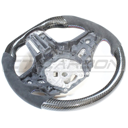 BMW Gxx M2,M3,M4 1,2,3,4 SERIES CARBON FIBRE / ALCANTARA FLAT BOTTOM STEERING WHEEL WITH HEATING-Accessories-CT CARBON-CT Carbon - High-quality carbon fiber and gloss black aerodynamic parts for premium sports and luxury vehicles.