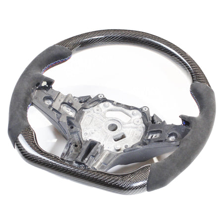 BMW Gxx M2,M3,M4 1,2,3,4 SERIES CARBON FIBRE / ALCANTARA FLAT BOTTOM STEERING WHEEL WITH HEATING-Accessories-CT CARBON-CT Carbon - High-quality carbon fiber and gloss black aerodynamic parts for premium sports and luxury vehicles.