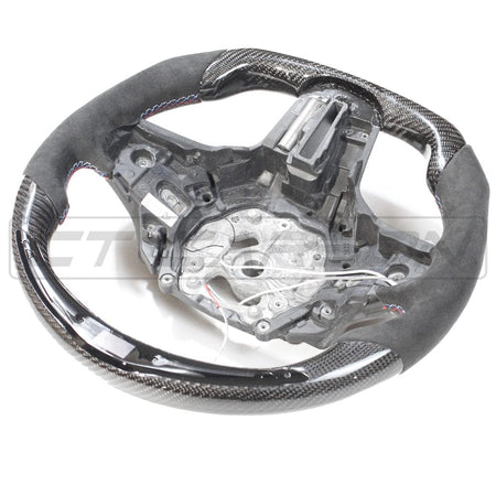CT CARBON Steering Wheel BMW Gxx CARBON FIBRE / ALCANTARA LED FLAT BOTTOM STEERING WHEEL