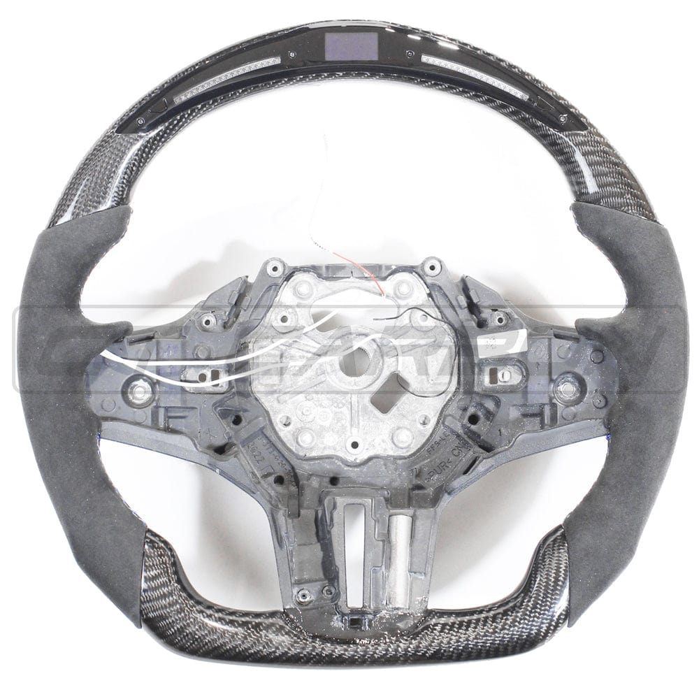CT CARBON Steering Wheel BMW Gxx CARBON FIBRE / ALCANTARA LED FLAT BOTTOM STEERING WHEEL