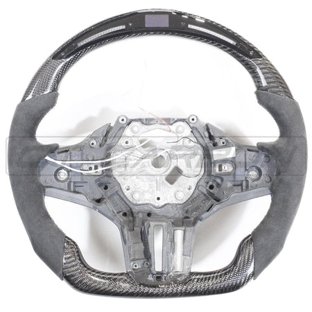 CT CARBON Steering Wheel BMW Gxx CARBON FIBRE / ALCANTARA LED FLAT BOTTOM STEERING WHEEL